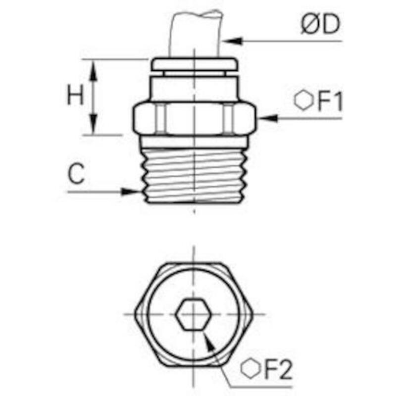 PIQ.MÂLE DROIT 6X1/4"BSPT   3175 06 13      LEGRIS