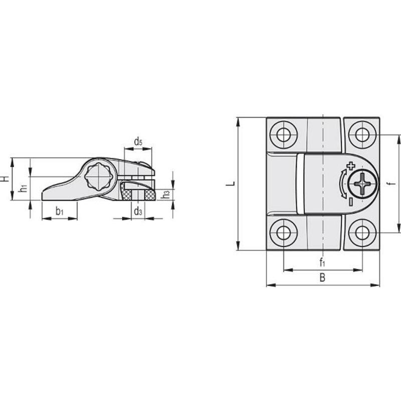 SCHARNIER 43X36,5MM PA      CFU.40 CH-4      ELESA