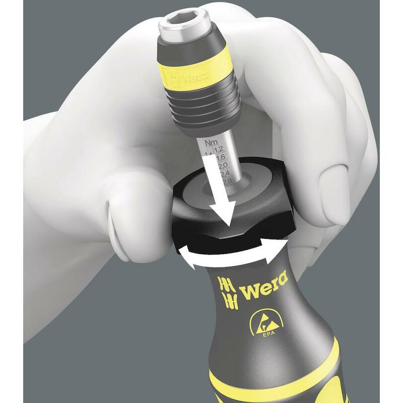 WERA SERIE 7400 KRAFTFORM ESD INSTELBARE MOMENTSCHROEVENDRAAIER (0,1-3,0 NM) MET RAPIDAPTOR SNELWISSELHOUDER (50 NM)