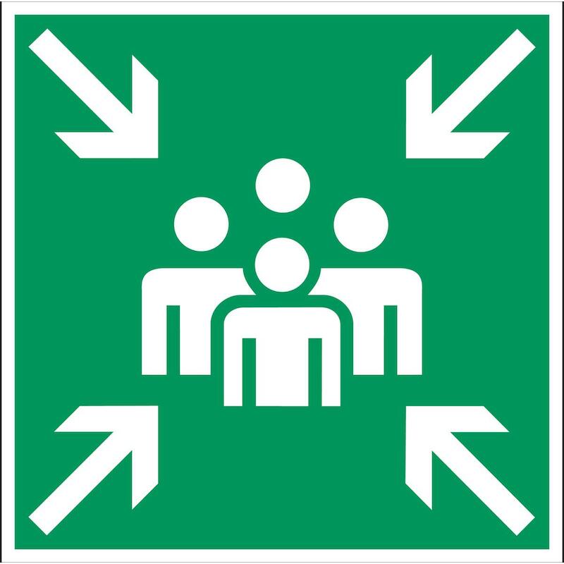 PICTOGRAM - BRADY PIC 377 - VERZAMELPLAATS BIJ EVACUATIE 400X400 MM (1 EA)