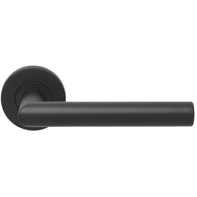 DEURKRUK L-90° ZWART 19MM   BASIC + ROZET   CRIDEA