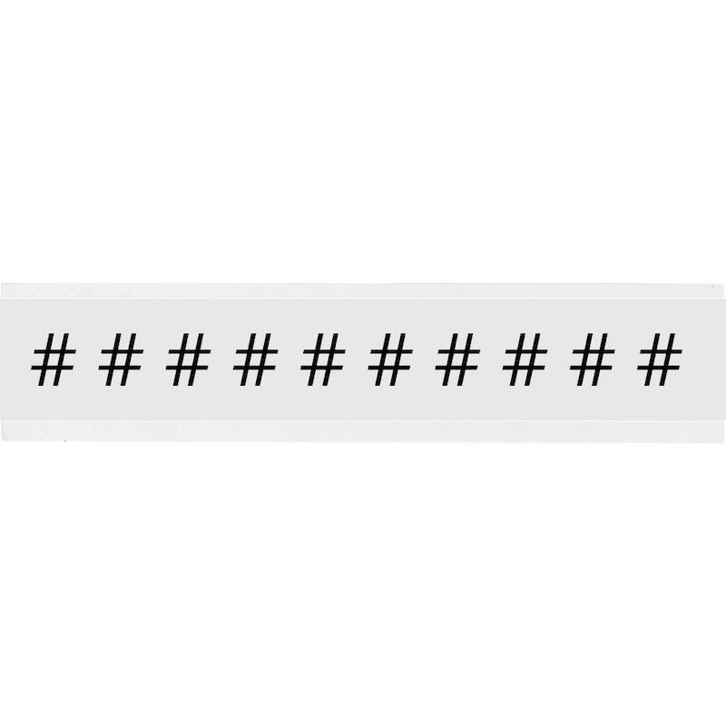 SYMBOOL - BRADY 234391 - '#' ZWART OP WIT 22X38 MM(250 EA)
