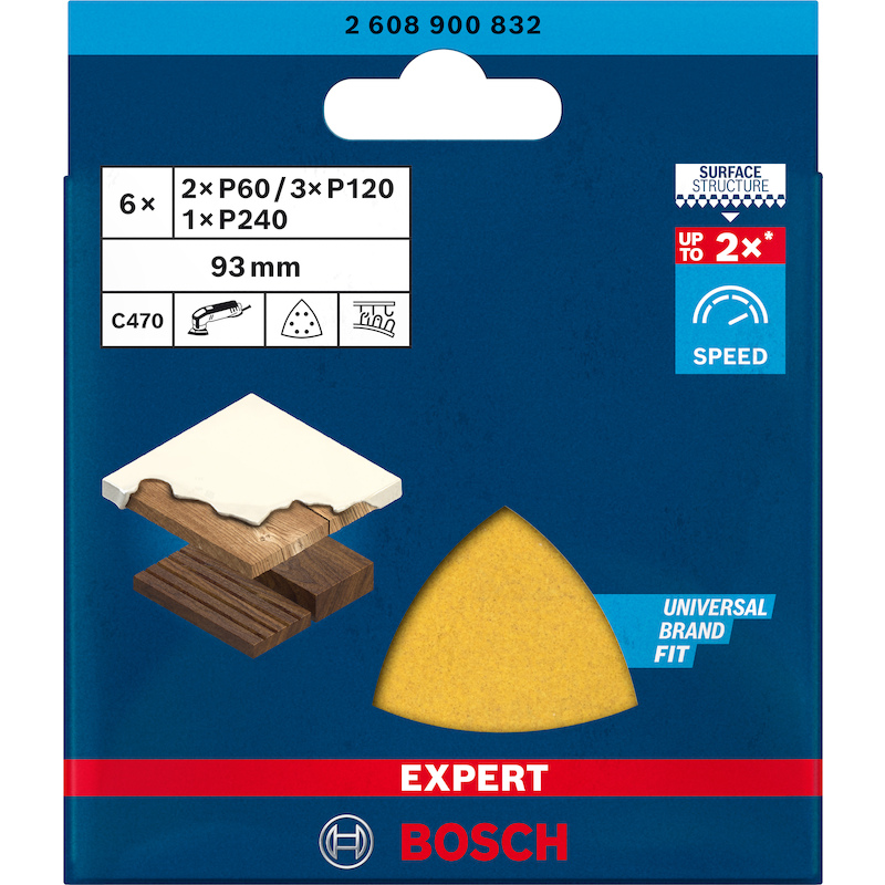 SET ABRASIFS BOIS 93, 6G.   2608900832  (6PC)BOSCH