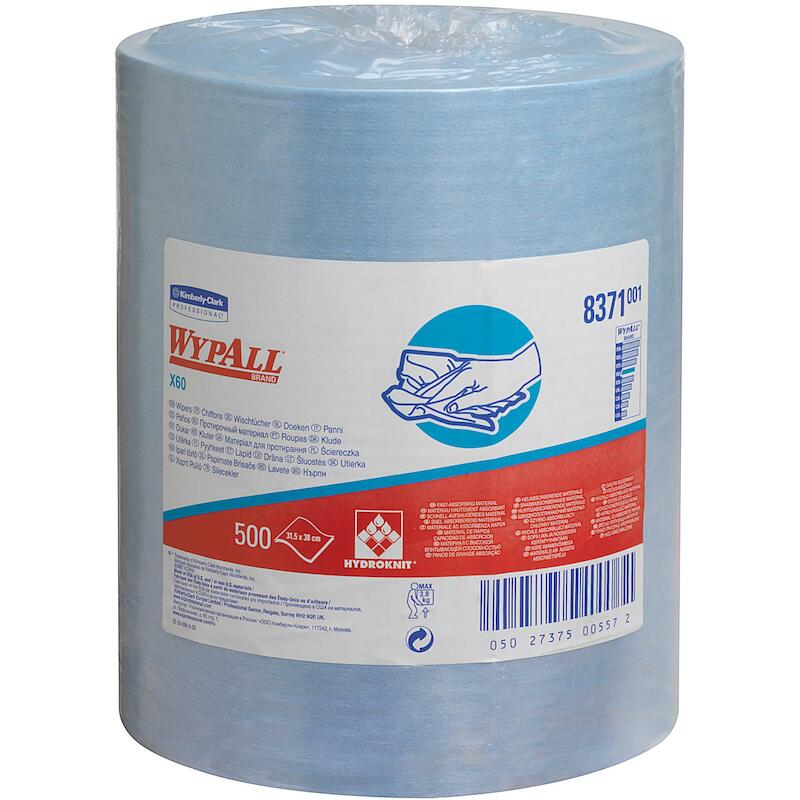 TORCHON BLEU WYPALL X60     8371 310X380 (500PC)KC