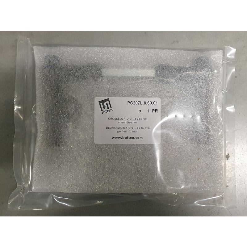 DEURKRUK 207 (L+L)8X60MM    PC207 - ZWART   RUTTEN