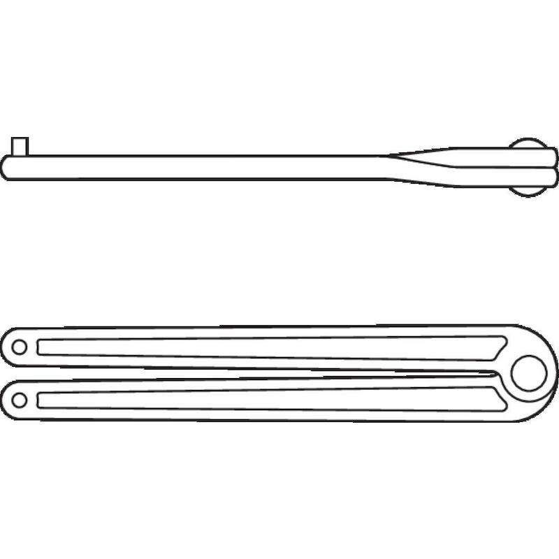 Gedore - Adjustable pin face spanner - 44 5 - ø 5 mm - 230 mm - 41891652