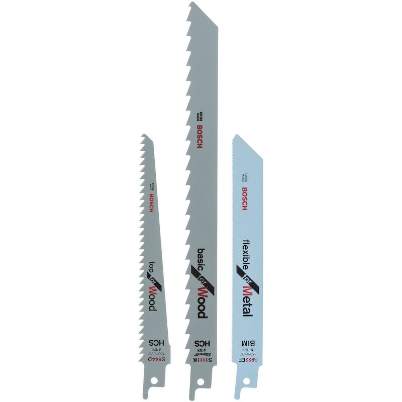 JEU LAMES SCIE SABRE BO/MÉ. 2609256715  (3PC)BOSCH