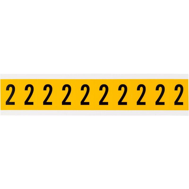CIJFER - BRADY 015302 - '2' ZWART OP GEEL 22X38 MM(250 EA)