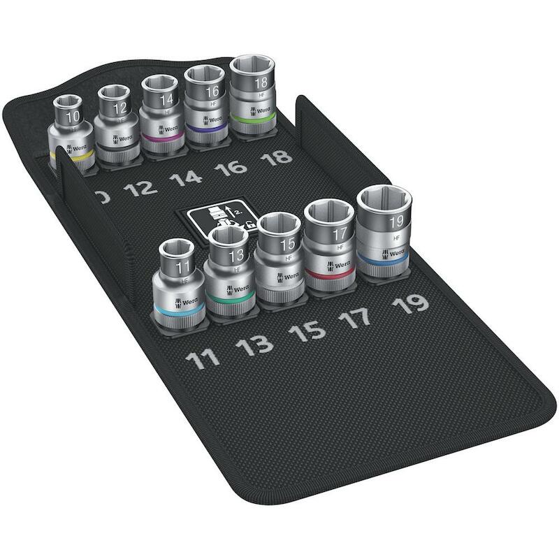 WERA 8790 HMC HF 1 ZYKLOP DOPPEN SET, MET VASTHOUDFUNCTIE (10 -DELIG)