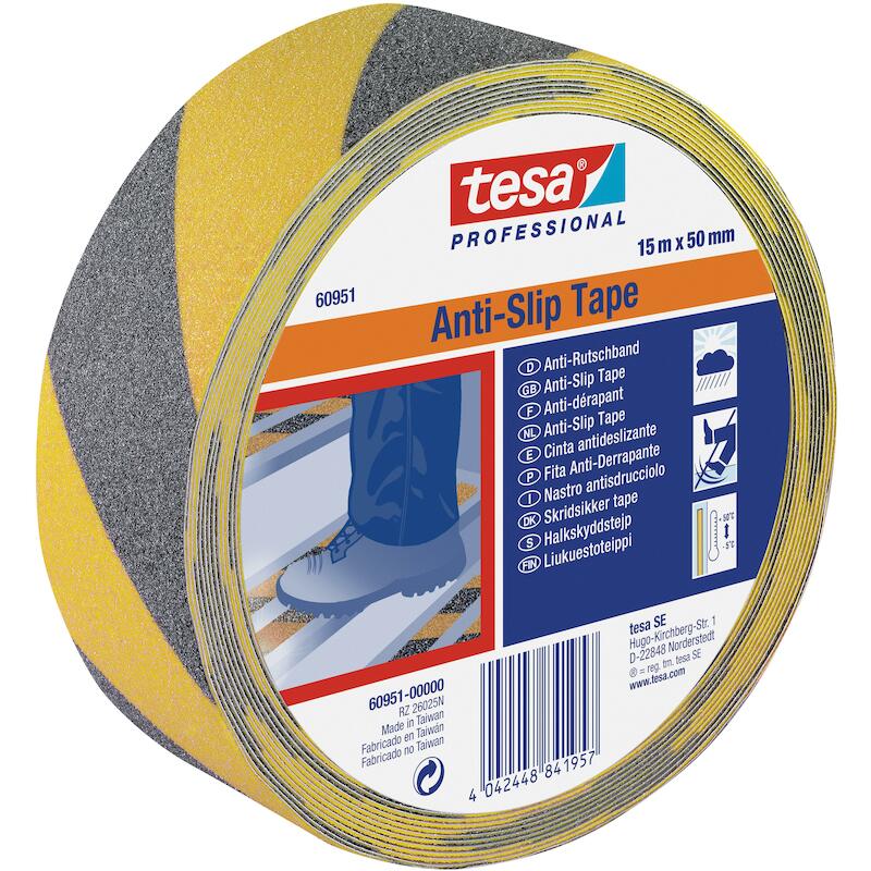 RUBAN ADH.ANTISLIP JAUNE/N. 60951 50MMX15M    TESA