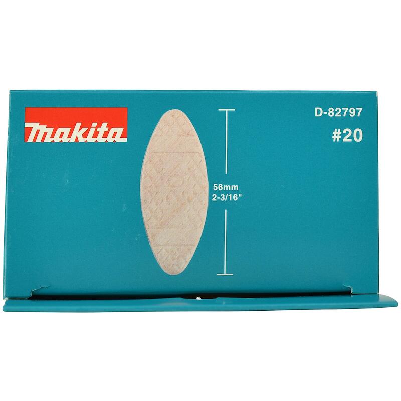 Makita - Lamelles d'assemblage - N° 20 - 56 x 23 x 4 mm - 100 pièces - D-82797 - 03417026