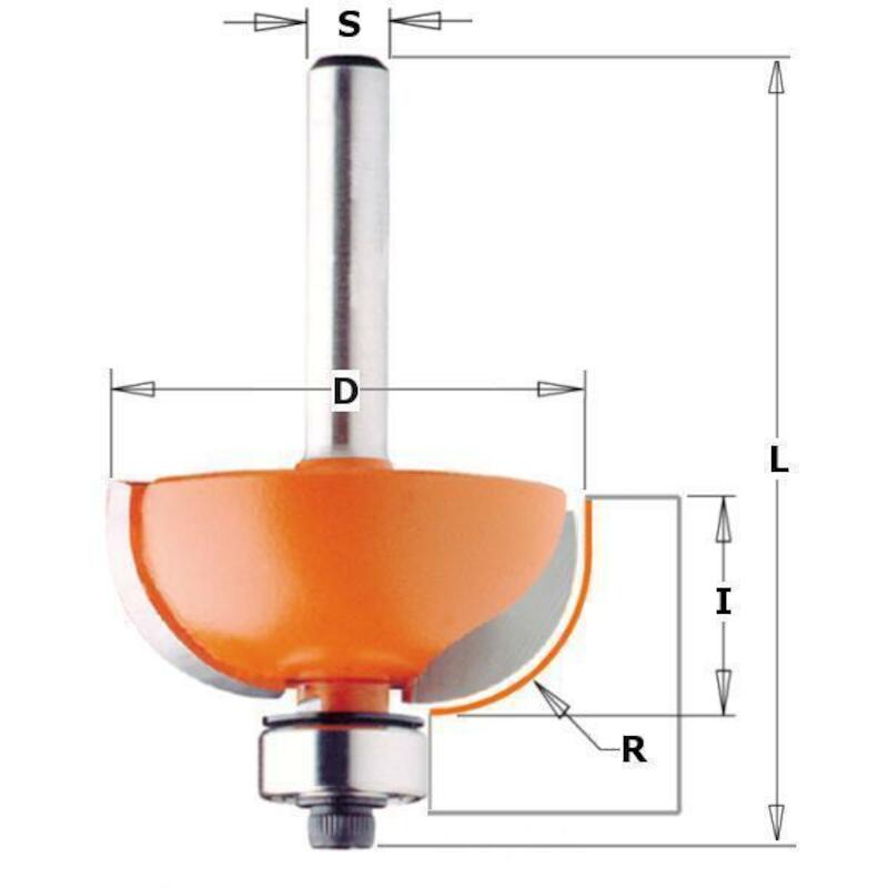 FRAISE PROF.CONV.38,1X57,7  937.350.11 S8 R12,7 CM