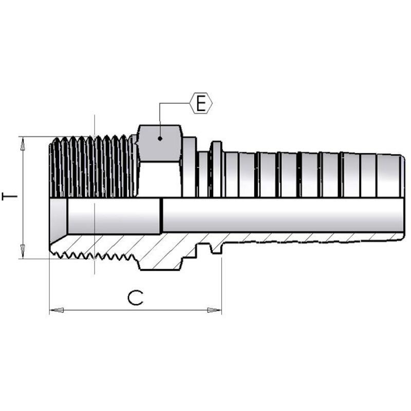 RECHTE PERSKOPP.1/4"/M BSPT X 5/16"      INTERPUMP
