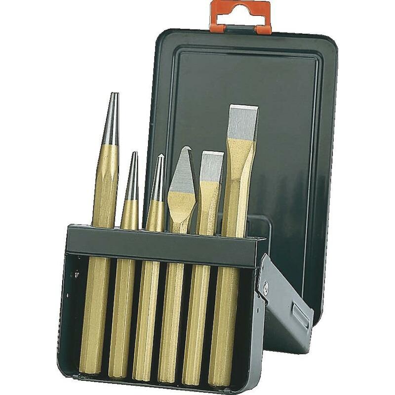 BEITELSET IN METALEN DOOS   3736S/6  6DLG    BAHCO
