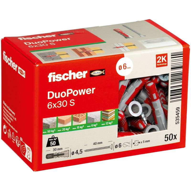 PLUG NYLON  6X30 S(+SCHROEF)DUOPOWER       FISCHER