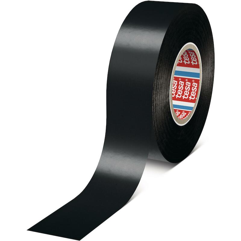 ISOLATIEBAND - TESA 04163 TESAFLEX ZACHT PVC - ZWART 50 MM X 33 M