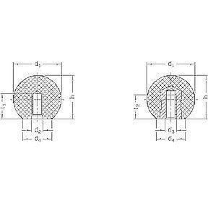 BOLKNOP ZWART DUROPLAST     319-KU-32-M8-C  GANTER