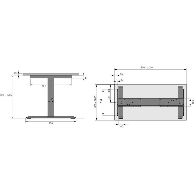 HETTICH 9078433 TAFELPOOT H:720MM DIA 100MM CHROOM