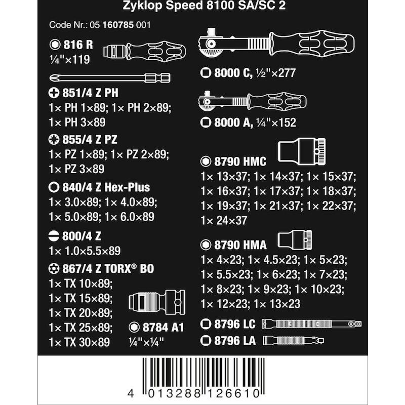 JEU CLIQ.+EMB+DOUI.1/4+1/2" 8100 SA/SC MÉTR.(43PC)