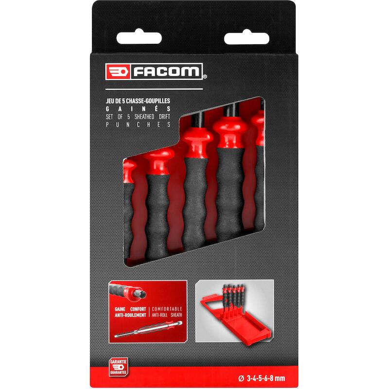 Facom - Drift punch set - 249.GPB - 3–8 mm - 5 pieces - 41298199