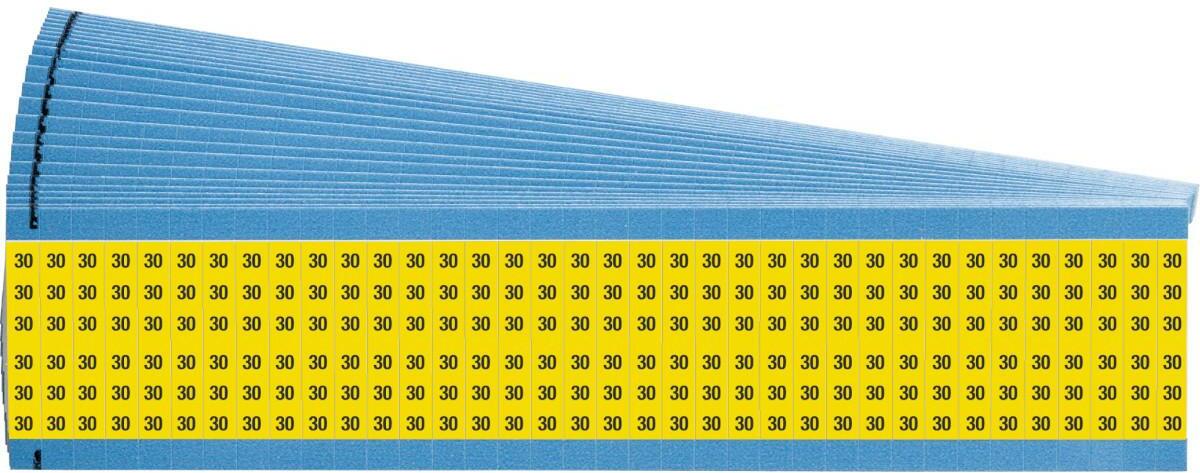 MARQUEUR DE FIL - BRADY 011330 - '30' NOIR SUR JAUNE 6.35X38 MM (900 EA)