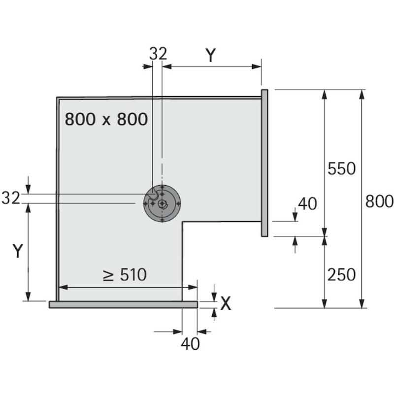 VOUWDEUR HOEKKAST-DRAAIBESL. REVO 90° HETT-9080040