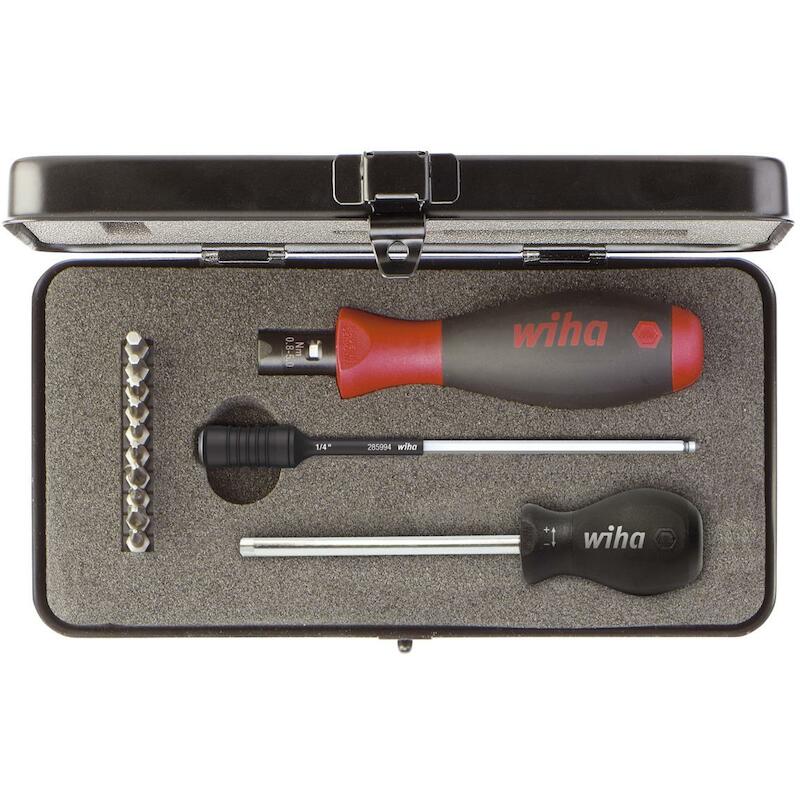 MOMENTSCHROEVENDRAAIERSET TORQUEVARIO-S 0,8-5,0 NMASSORTI 14-DELIG, VARIABEL INSTELBARE MOMENTBEGRENZING INCL. BOX - 2852S10 - WIHA