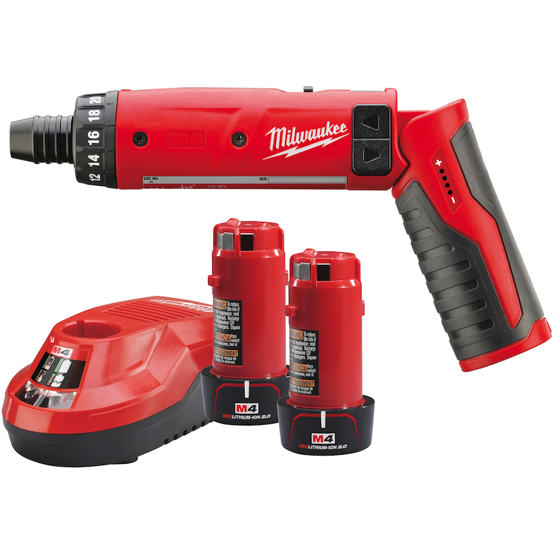 Milwaukee - Tournevis sans fil - M4 D-202B - 4 V - 2x 2,0 Ah - 1/4" - 5 Nm - 02860714