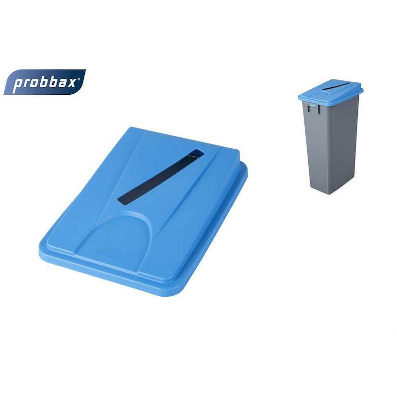 COUVERCLE AVEC FENTE BLEU   328X453X70MM   PLASTIB