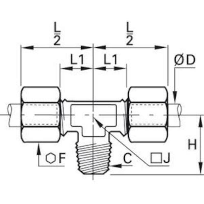 STUD BRANCH TEE 0108 14 21 14MMx1/2" BSP CON.VERTI