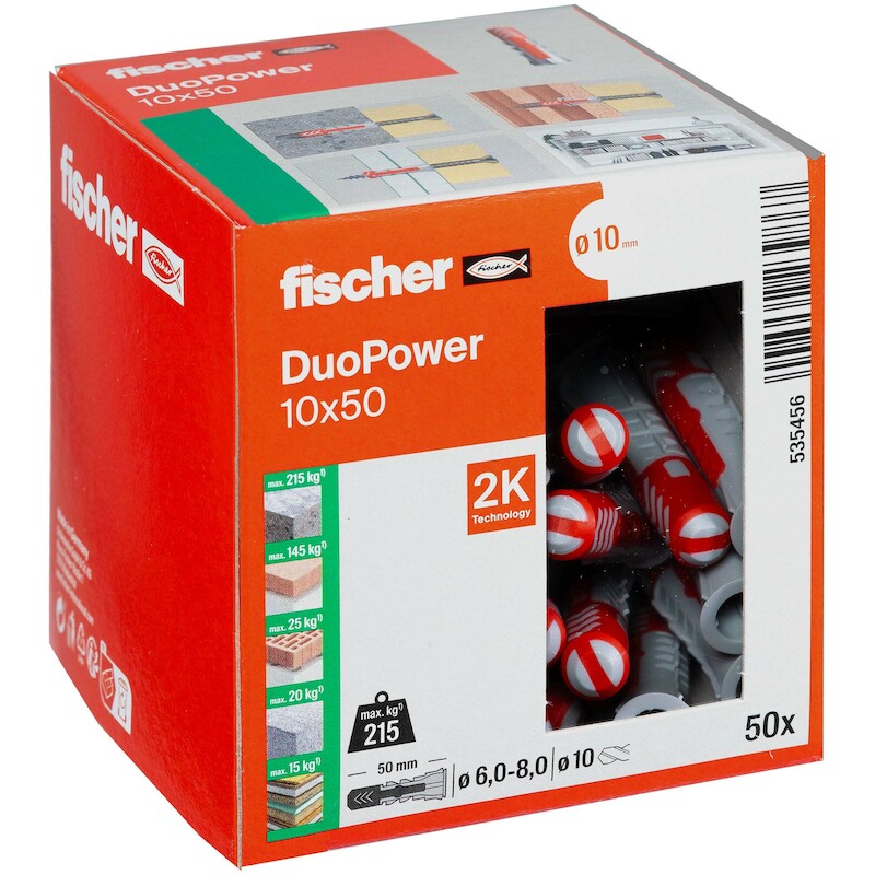 Fischer - Cheville universelle - DuoPower 10X50 - ø 10 x 50 mm - nylon - 50 pièces - 03297797
