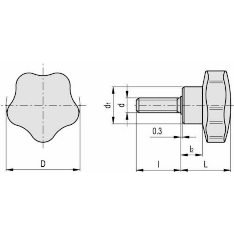 VOLANT A LOBES NOIR         VC.192/60 P-M10X50