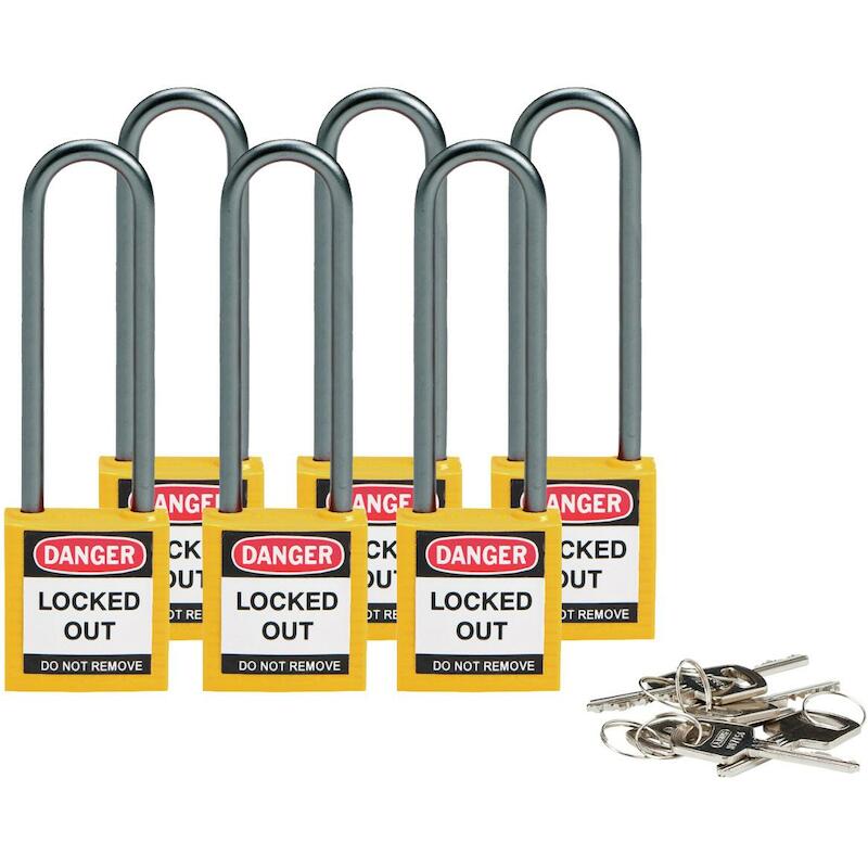 COMP SAFE PADLOCK 32MM SHA KD YEL/6    BRADY   6ST