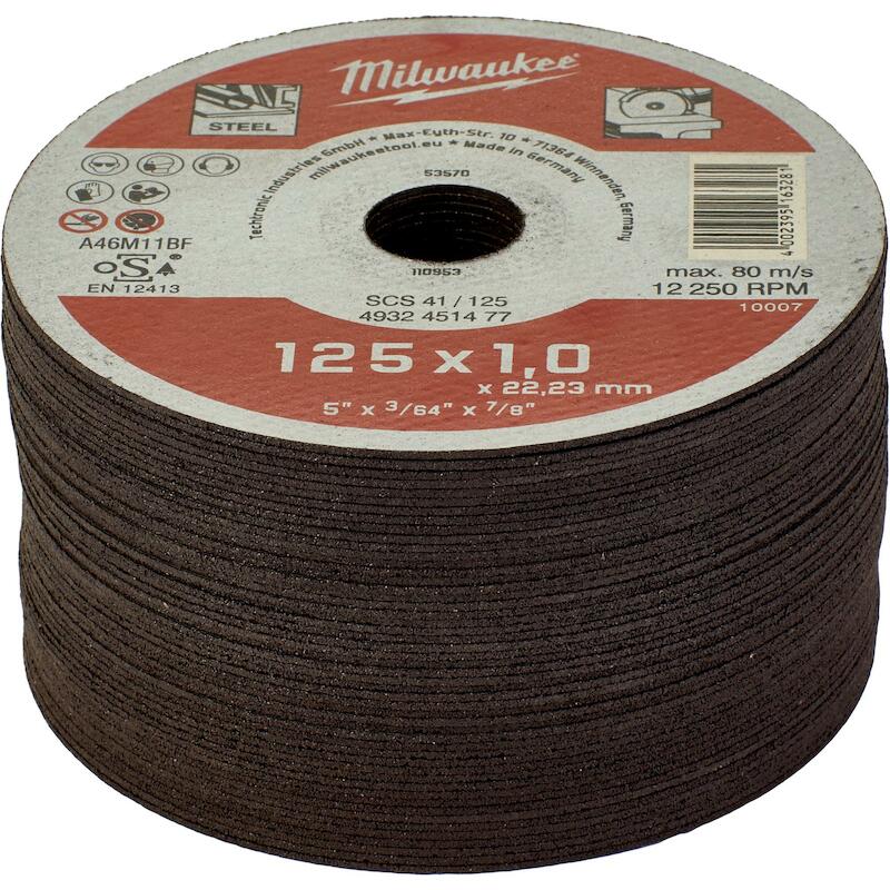 Milwaukee - Doorslijpschijf - scs 41 - ø 125 x 1 x 22,23 mm - Metaal - 02885143