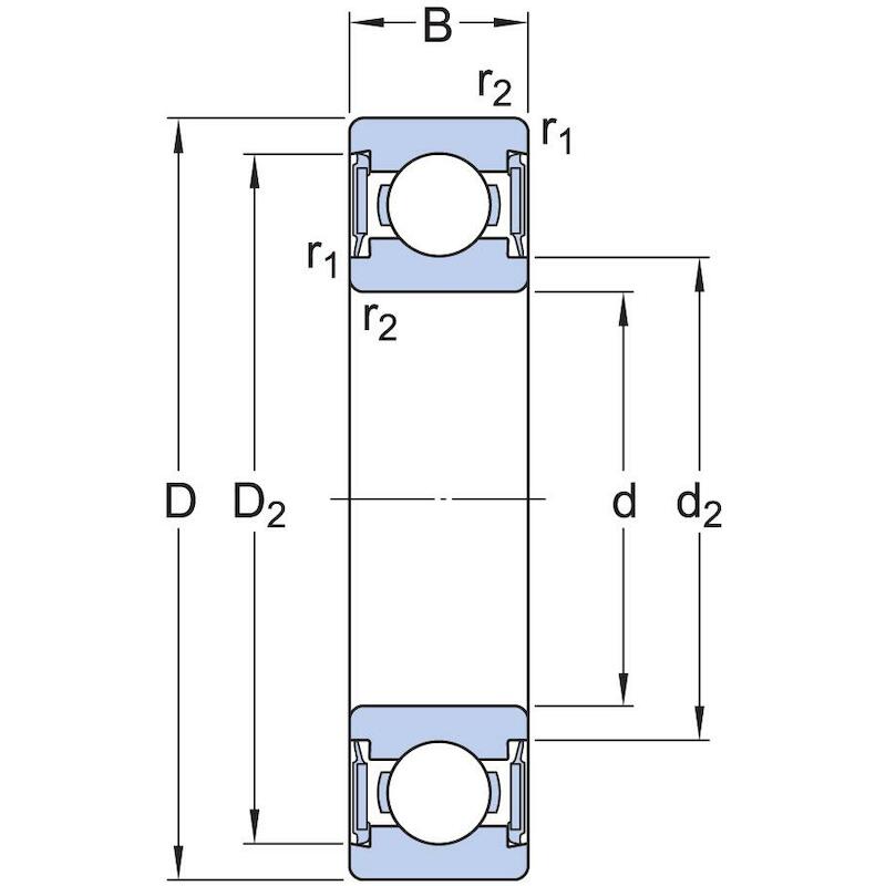 RLT.RIGIDE À BILLES         6206-2RS1/C3       SKF