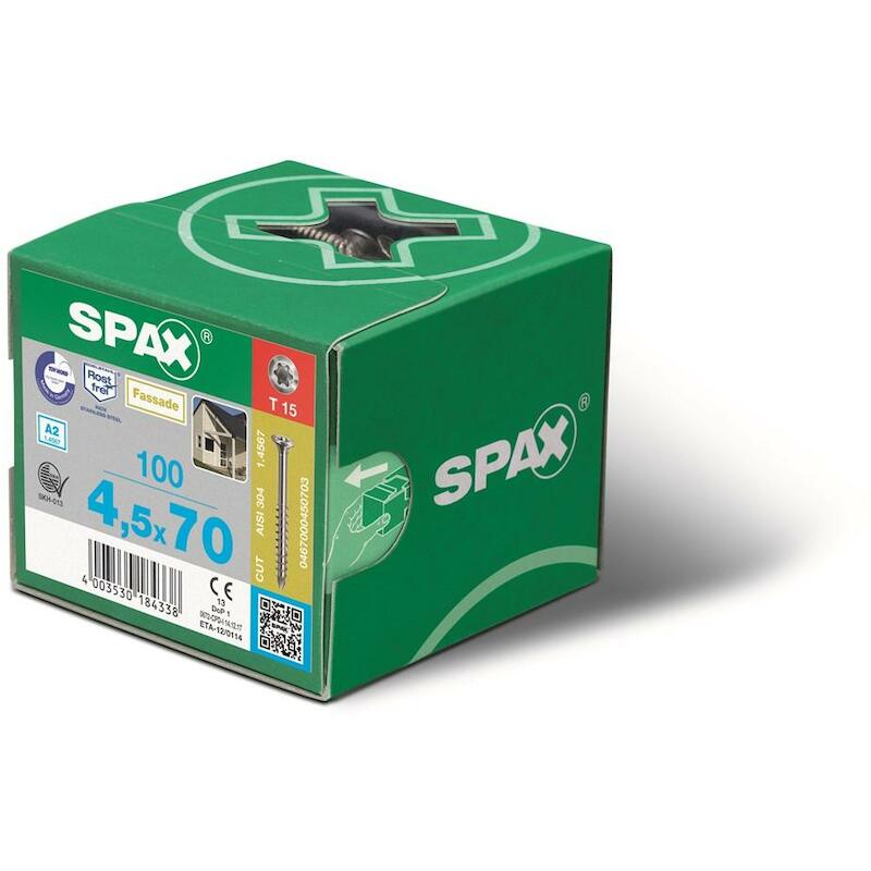 SPAANDERPLAATSCHROEF - SPAX S - VERZONKEN PZ2 VOLLE DRAAD 4X35 MM (200 EA)