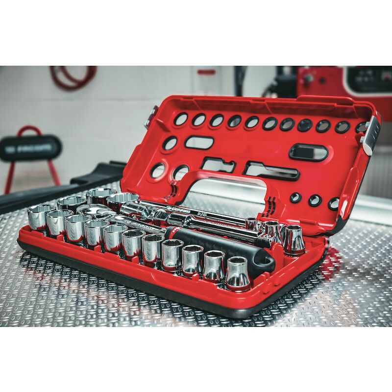 Facom - socket set - SL.DBOX1GRPPB - 1/2" - 6-point - ogv Grip - 8–32 mm - 21-piece - 08121628
