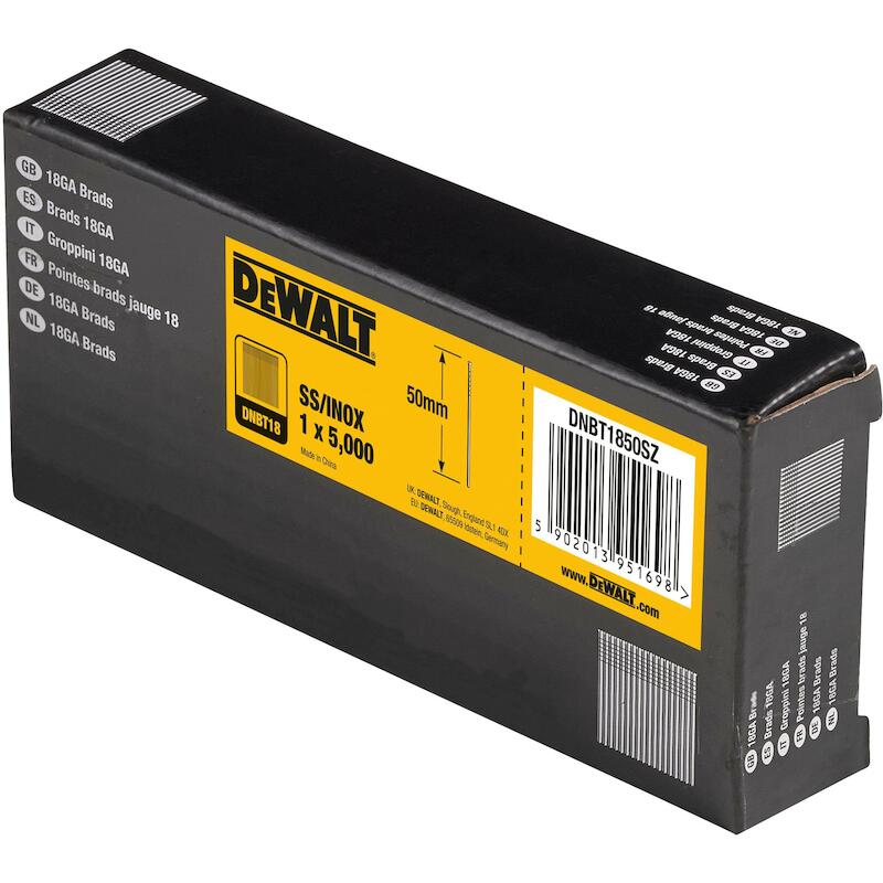 SPIJKER Z/KOP RVS GA18 50MM DNBT1850SZ(5000ST)DEWA