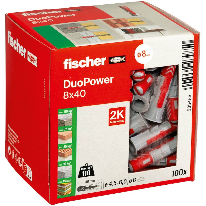 Fischer - Cheville universelle - DuoPower 8X40 - 8 x 40 mm - 03297796