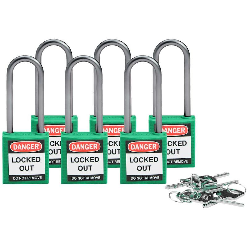 COMP SAFE PADLOCK 32MM SHA KD GREEN/6    BRADY 6ST