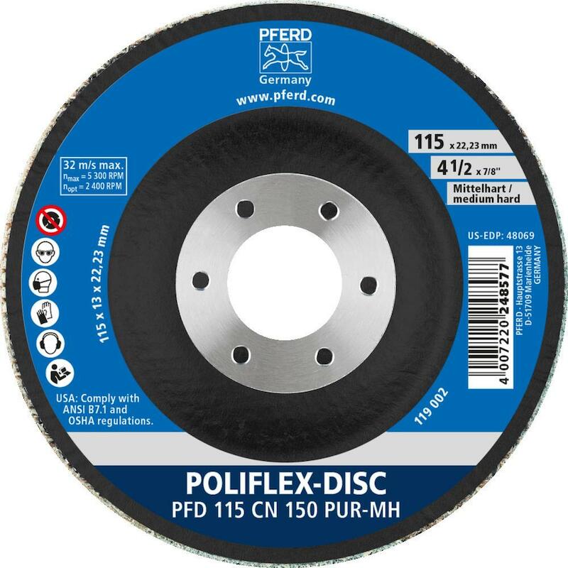 ROUE MEULESAGE 115X22MM CN  PFD PUR     P150 PFERD
