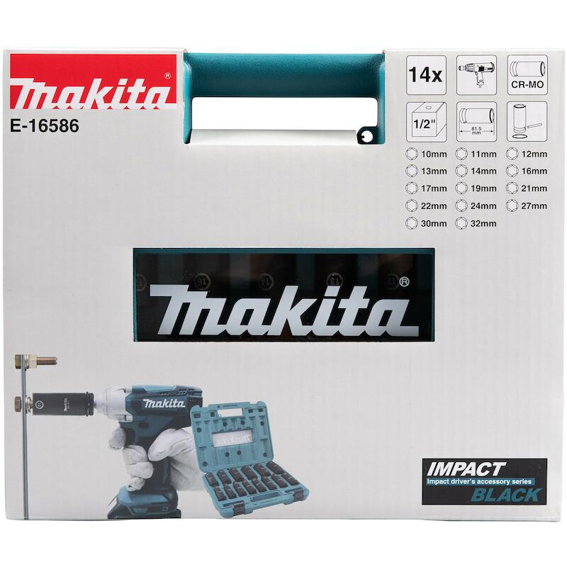 LANGE KRACHTDOPPENSET 1/2" 14 ST - E-16586 - MAKITA