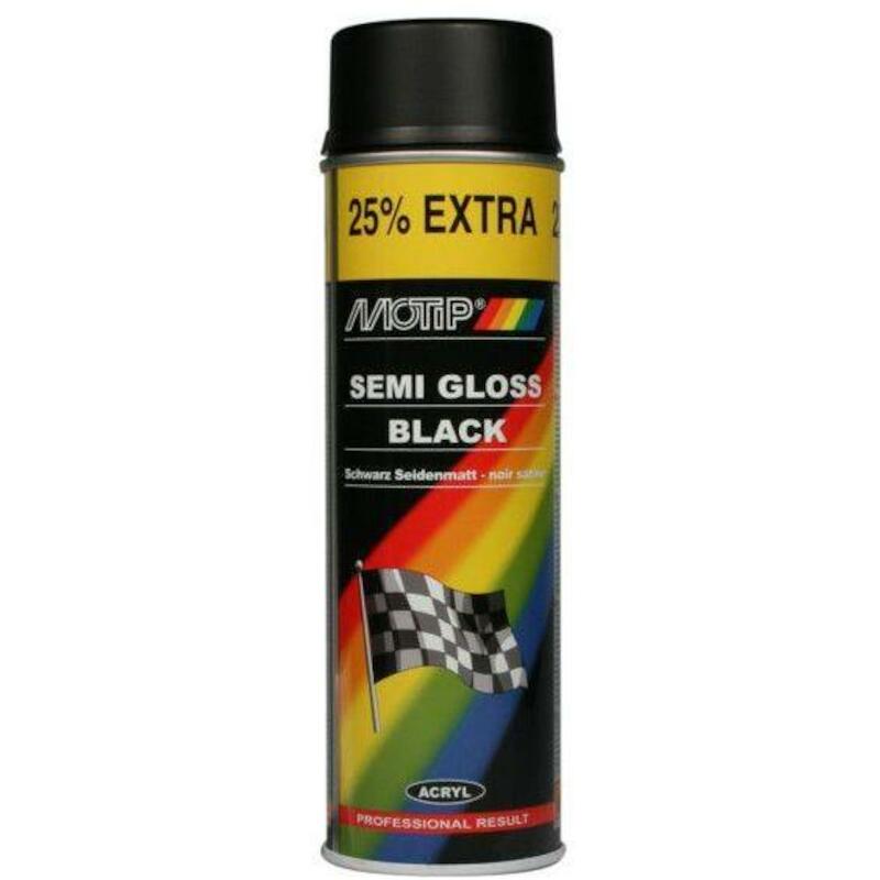 Motip - Acrylic spray paint - 04001 - Rallye - Black - RAL9005 - Semi-gloss - 500 ml - 12010105