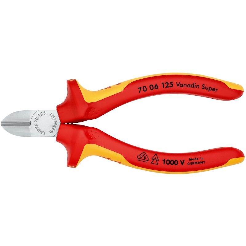 Knipex - Zijkniptang - 70 06 125 - vde - Geïsoleerd - Verchroomd - 125 mm - 41190246