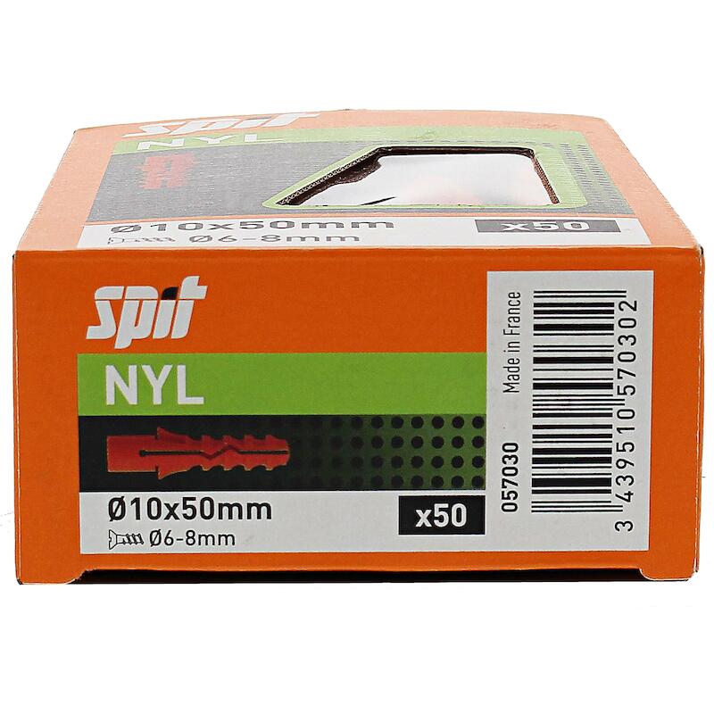 NYLONPLUG 10X50 Z.KRAAG     NYL        057030 SPIT