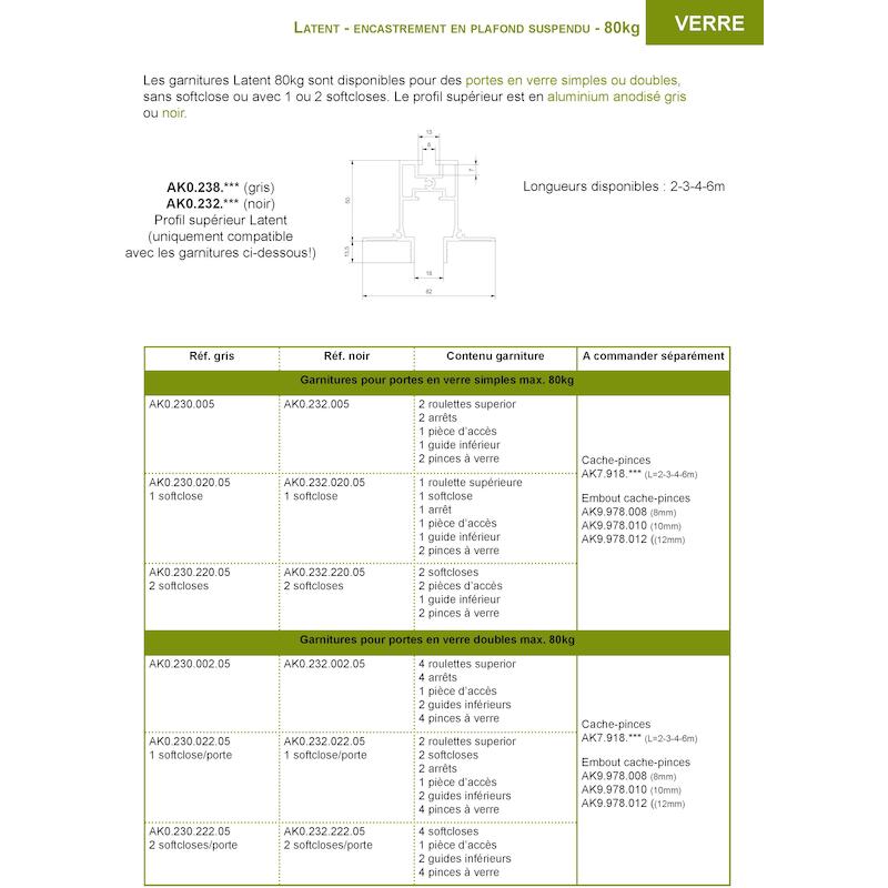 GARNITUUR LATENT 80KG GLAS  AK0.230.020.05 1SOFTCL
