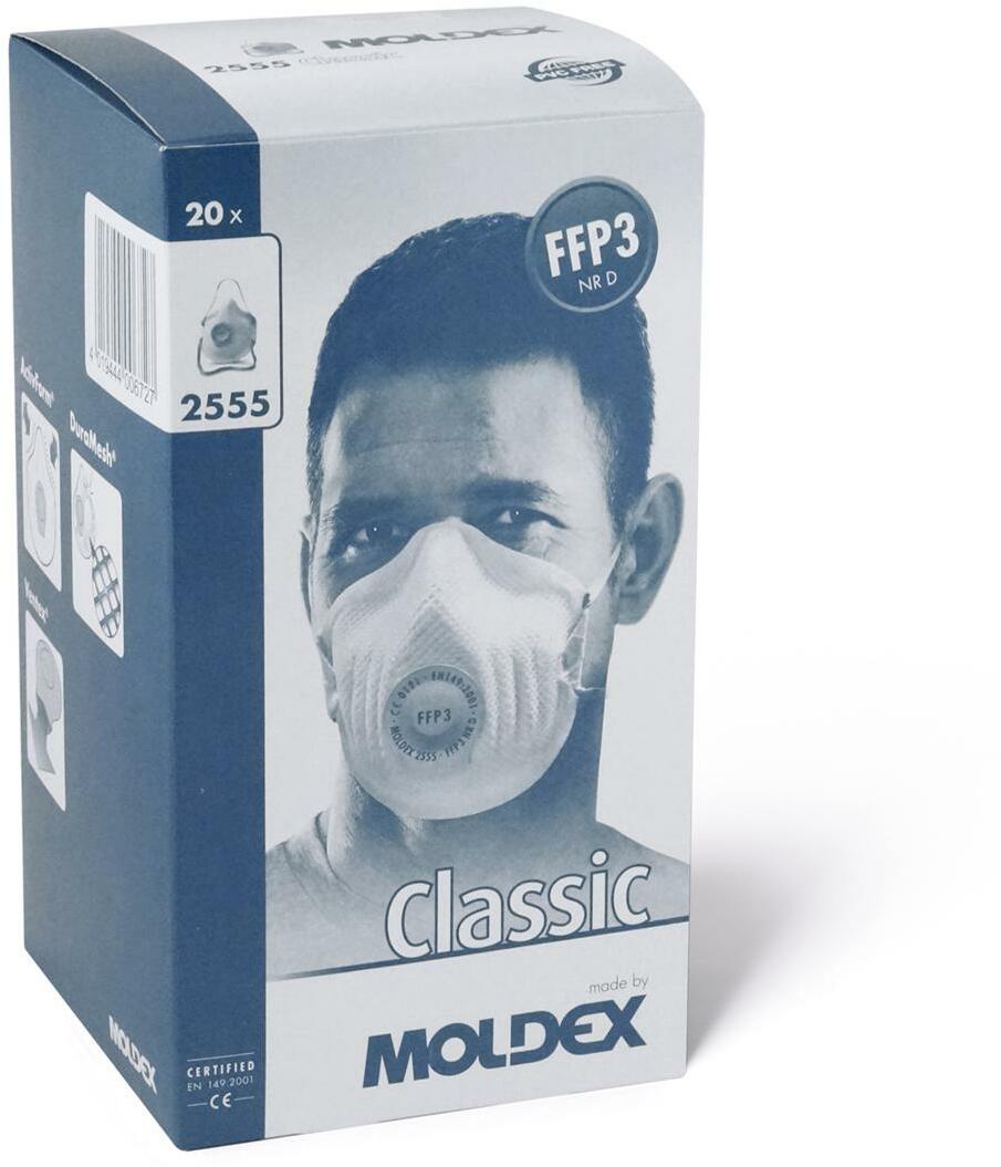 MASQUE À VALVE JETABLE - MOLDEX CLASSIC 2555 -FFP3 TAILLE UNIQUE