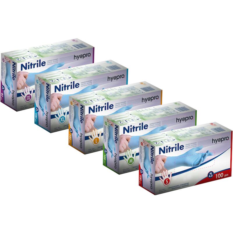 Hy@pro - Gant jetable - Nitrile - Taille s - Bleu - Non poudré - 100 pièces - 03243031