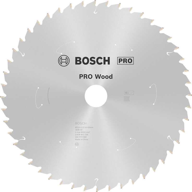 CIRKELZAAGBLAD 254X2,2X30MM 2608842239 48T   BOSCH