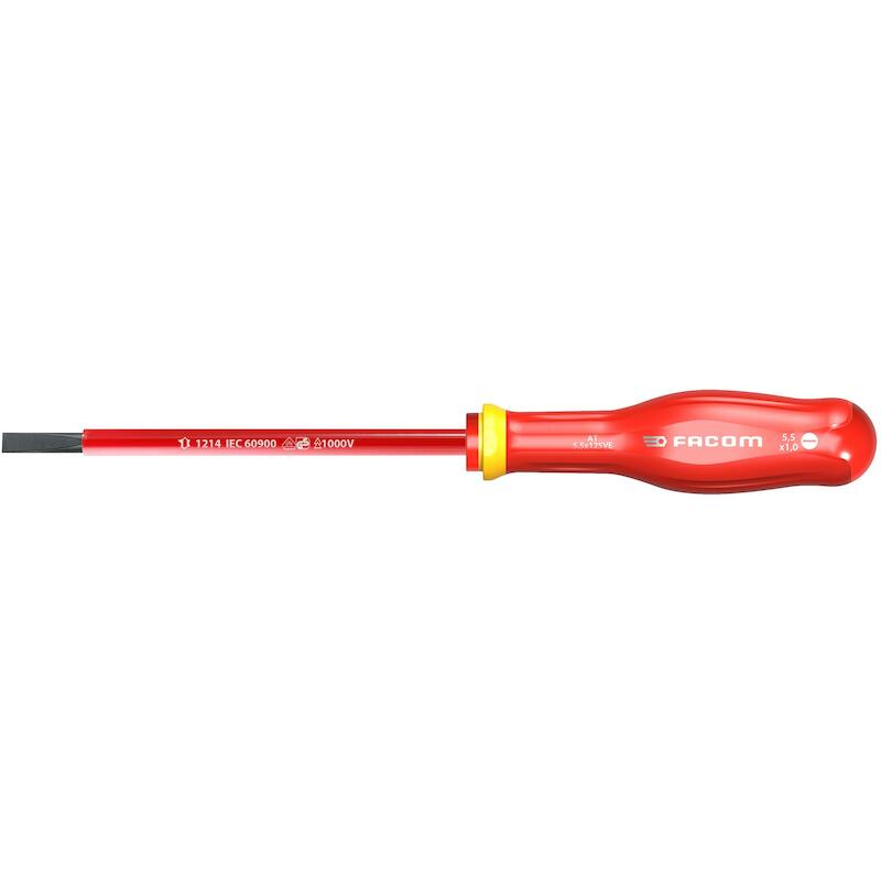 Facom - Schroevendraaier - Sleuf - 6,5 x 150 mm - vde - 1.000 V - ProTwist - AT6.5X150VE - 02947559